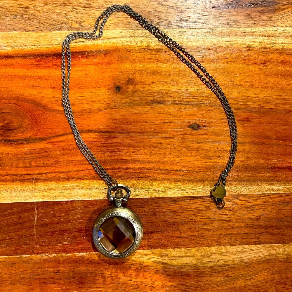 Vintage Style Pendant Necklace with Watch